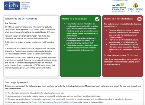 Screen Shot of Cftr2.org
