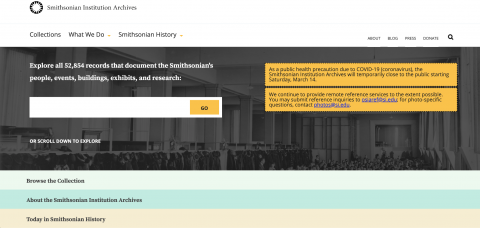 Screen Shot of Siarchives.si.edu
