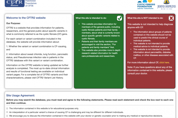 Screen Shot of Cftr2.org